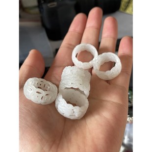 保真天然无优化和田玉指环戒圈19毫米直径20号21号戒指24113012