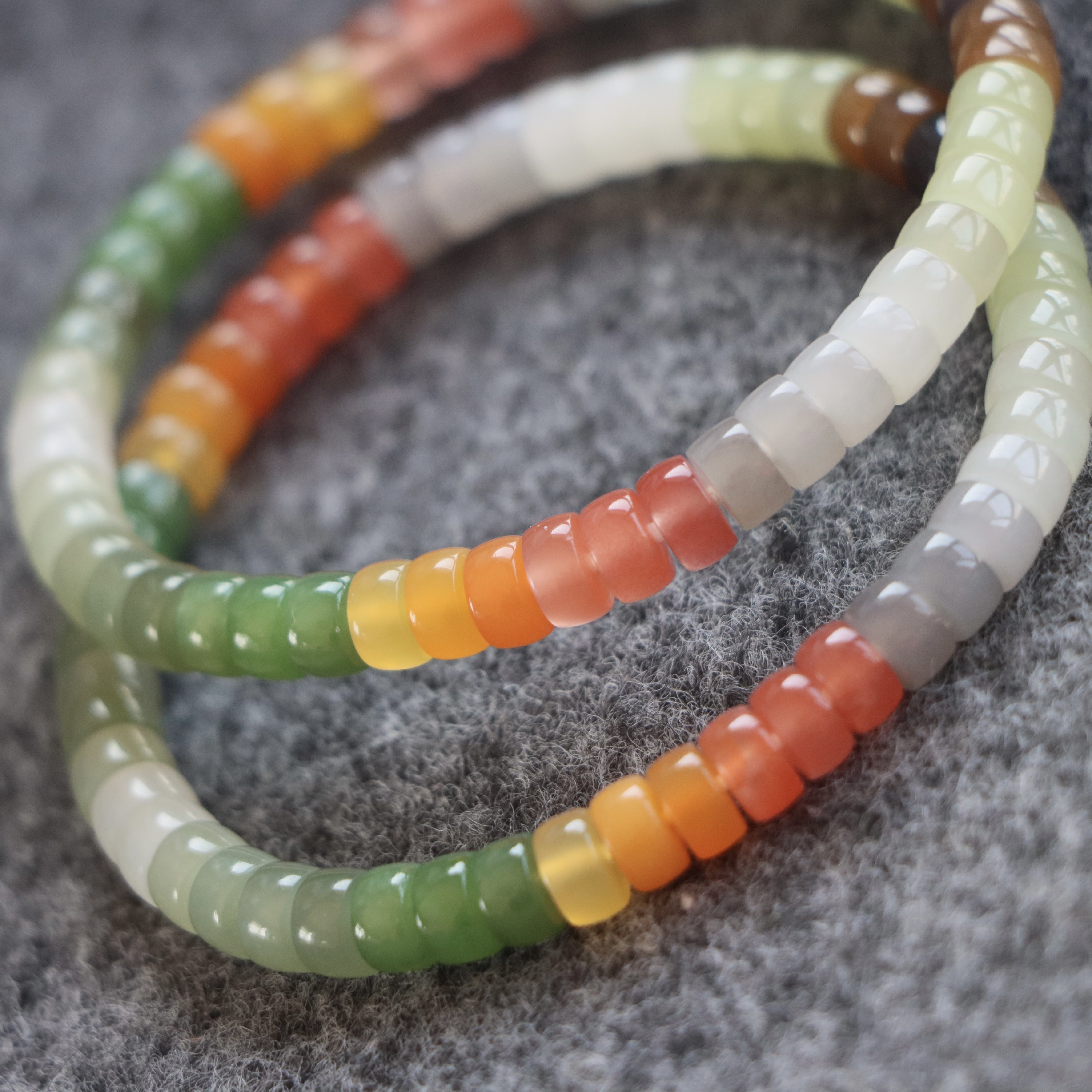 和田玉多宝切片手串碧玉晴水南红且末糖白青海烟紫黄龙玉手链女款