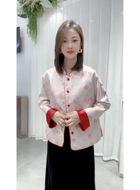 【现货】新中式上衣女中国风2025秋冬款设计感宋锦绣花唐装短外套