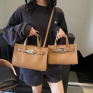 春夏季高级感小众包包女式2025新款复古凯莉包通勤单肩斜挎小包包