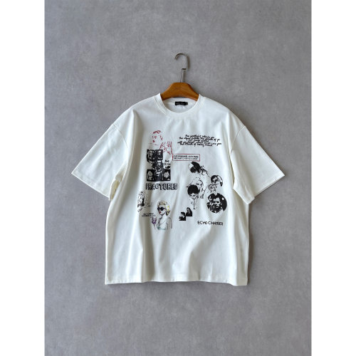 H1c好莱坞*235g涂鸦印花短袖