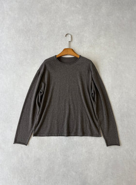 H1c 云野*14针棉纱花纱肌理针织卷边基础长袖 慵懒松弛/柔软亲肤