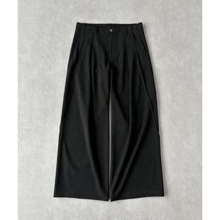 H1c 缠迹*结构弯刀阔腿A字TR西裤 多线分割/腿形修饰/抗皱易理