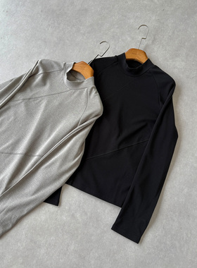 H1c 弦线*分割结构莫代尔自发热绒套指打底长袖 三针五线/忍者袖