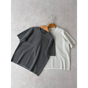 亲肤舒适 H1c 小领口 肌理针织正肩合身纯棉短袖 身材修饰 蛇鳞