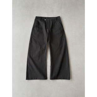 弯刀廓形 H1c 裤 天丝锦棉混纺解构叠袋阔腿工装 特殊肌理 烬