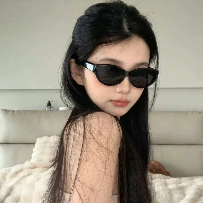 Jennie同款 韩系辣妹复古猫眼太阳镜防紫外线墨镜超酷黑色百搭