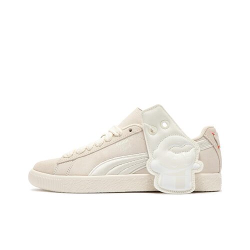 PUMA彪马 Clyde 耐磨透气 低帮 板鞋 男女同款 米白393524-01