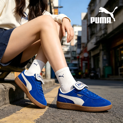 PUMA彪马时尚舒适 耐磨低帮训练鞋男女同款蓝白色402350-01