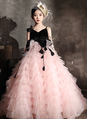 女童礼服轻奢小众高端定制儿童洋气公主裙生日钢琴演出小主持走秀