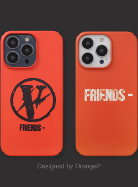 原创潮牌苹果14Promax菲林壳磨砂15适用于iPhone13手机壳个性12时尚潮酷11橙色XR保护套大V酷炫XSMAX橙色硬壳