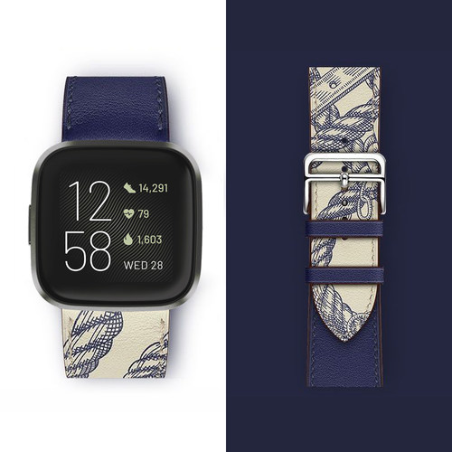 fitbitversa/sense拼色pu皮表带
