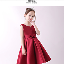 公主裙女童礼服红色婚纱生日儿童花童模特走秀钢琴小主持人演出服