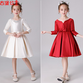 花童婚礼小女孩礼服加绒儿童生日晚礼服公主蓬蓬裙钢琴演出服