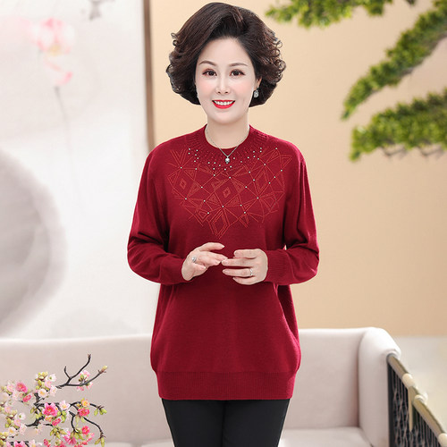 200斤特大码厚款套头妈妈羊毛衫