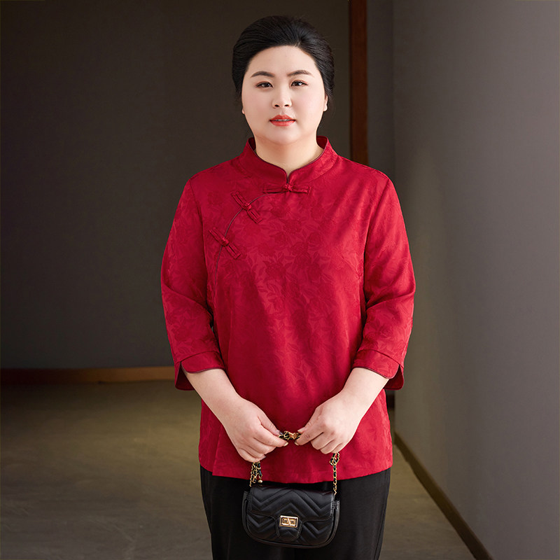 中老年婚礼服加大码加胖妈妈T恤