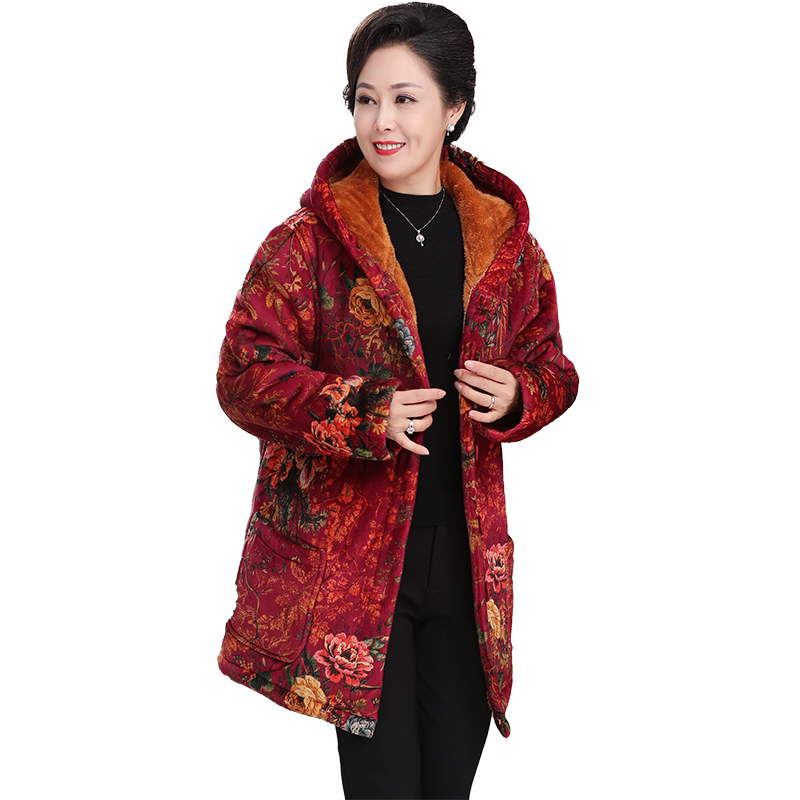 加大200斤加绒加厚胖太棉服外套
