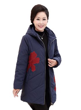 胖妈妈200斤冬季中长外套棉衣