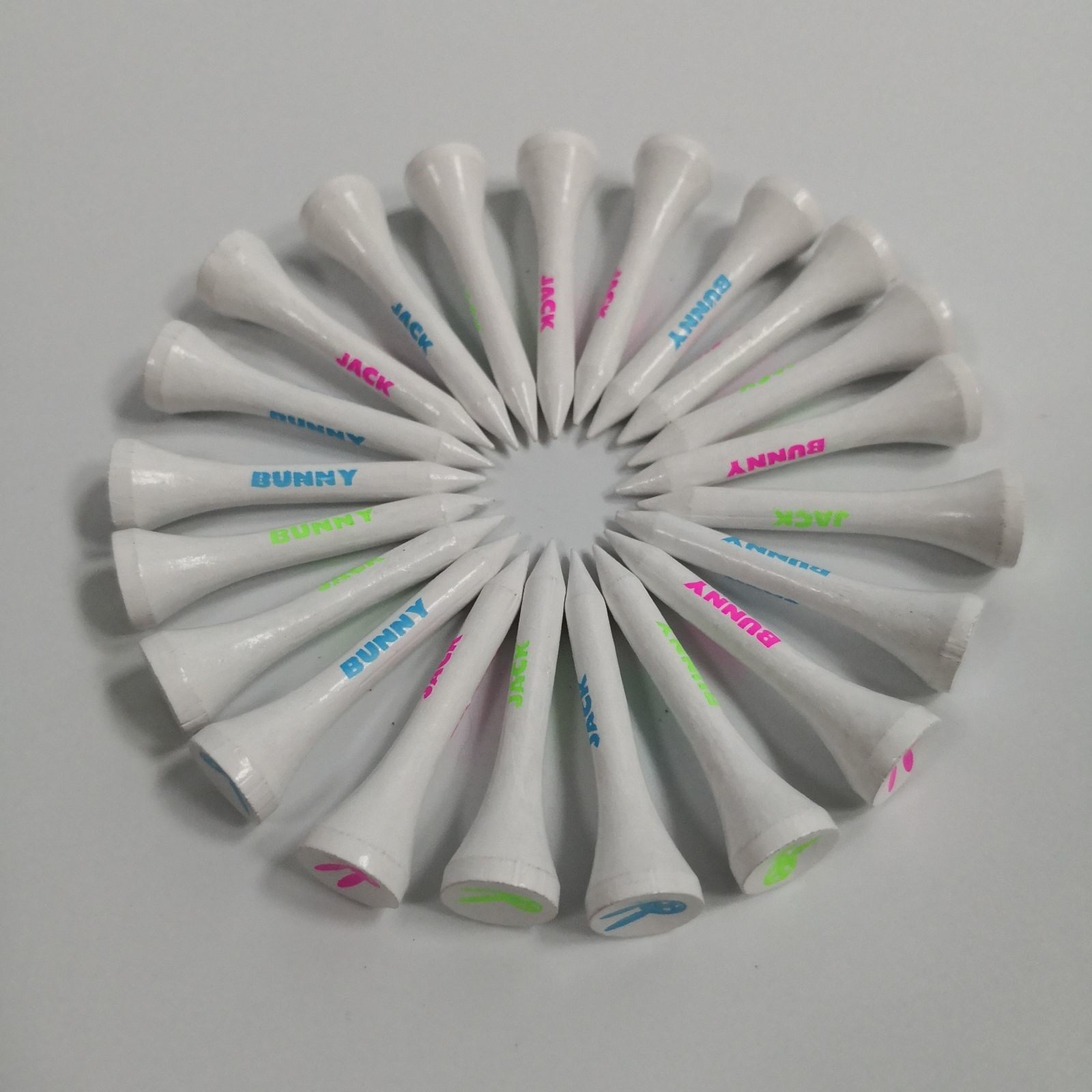 PG高尔夫彩色球TEE 高尔夫木T 高尔夫球托 小兔子球钉 天然竹材质