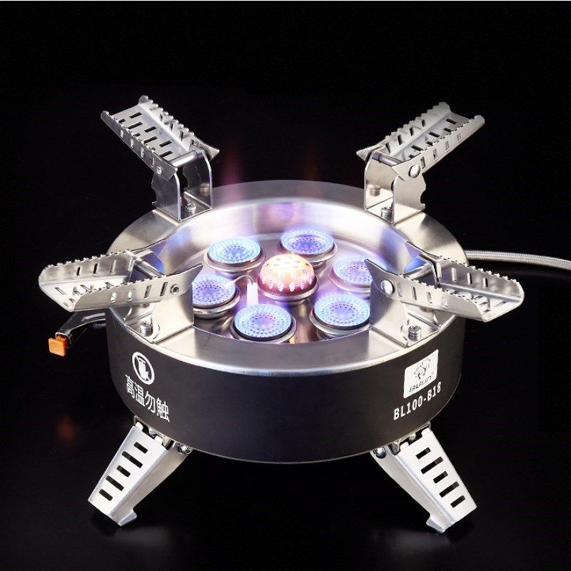 步林户外野露营燃气炉具多用途烧烤盘套装防风猛火大功率燃气炉灶