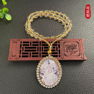 白狐九尾狐狸镶钻水晶项链古风吊坠挂件小狐狸饰品男女