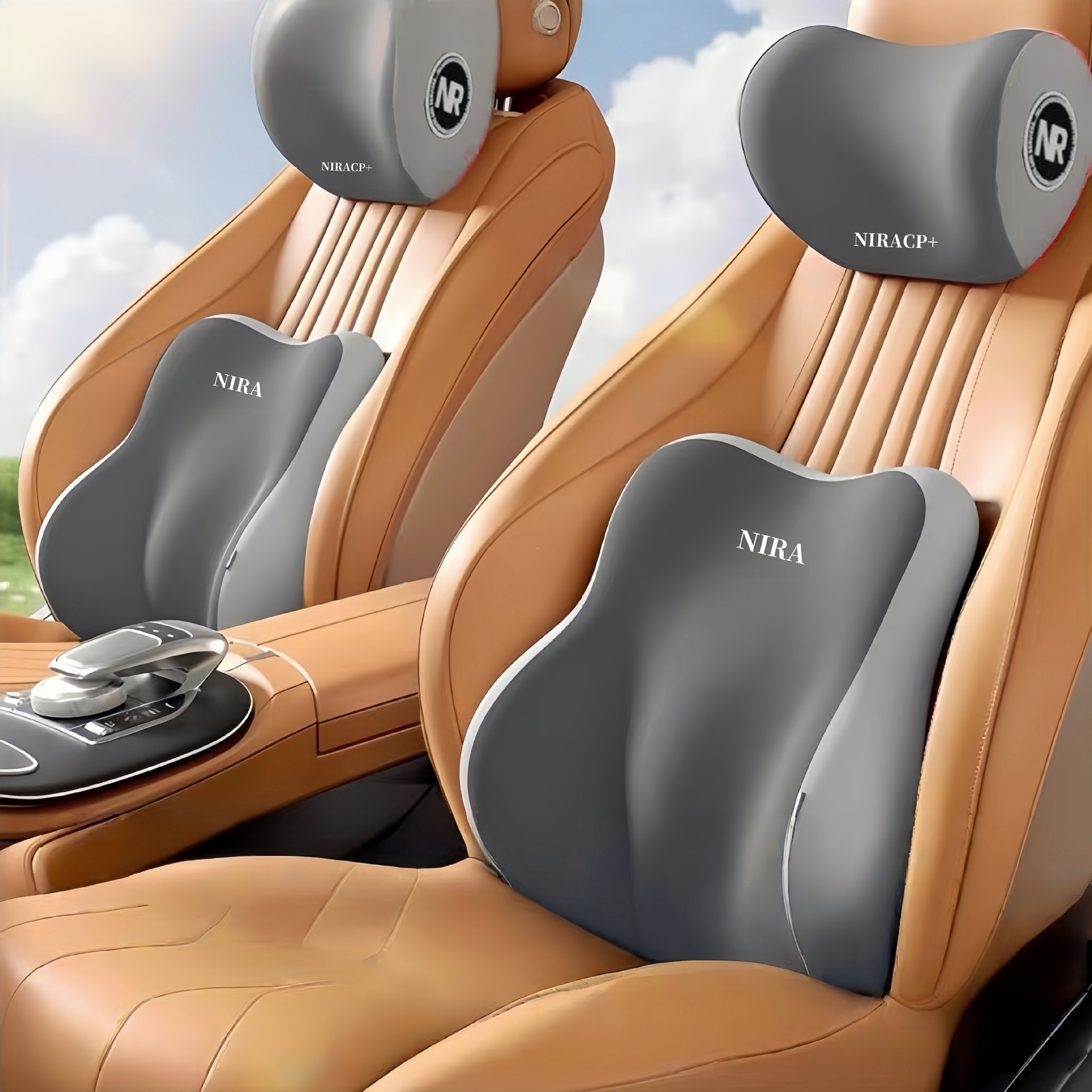 汽车靠垫靠枕头枕腰靠颈枕腰枕护腰托记忆棉车用车载腰部支撑