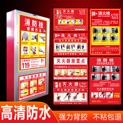 消火栓贴纸灭火器放置点标识牌