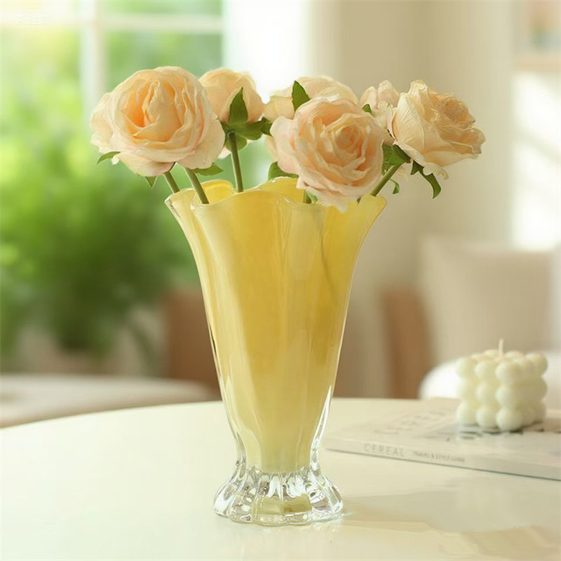 简约现代中古小众玻璃花瓶网红水养鲜花客厅创意高级装饰插花摆件