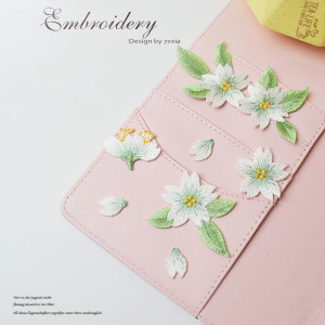 刺绣布贴补丁贴衣服裤子破洞修补装饰自粘背胶小号樱花花朵图案