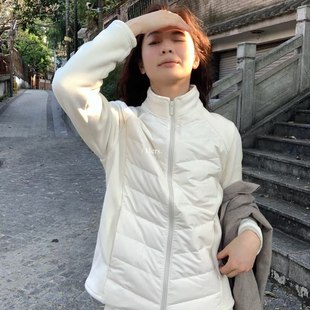 Hers家90白鸭绒发热加绒保暖正肩羽绒服外套女冬修身 棉服92524完
