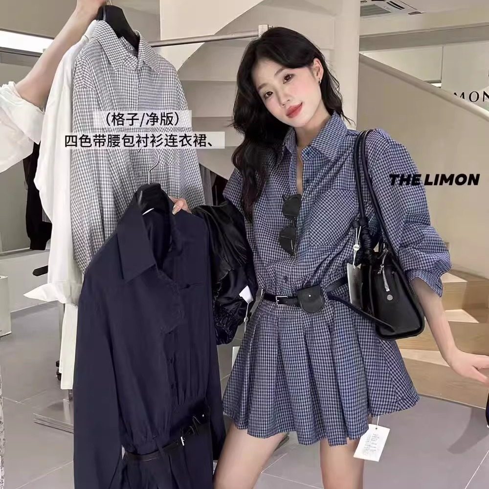 柔柔家实拍2025秋季韩系设计感收腰翻领衬衫裙女中长款连衣裙9206,女装/女士精品,衬衫,淘宝优惠券,粉丝福利购,淘宝优惠卷