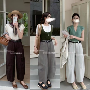 D6990 高腰显瘦休闲百搭弯刀裤 柔柔家小个子实拍牛仔裤 女2026春季