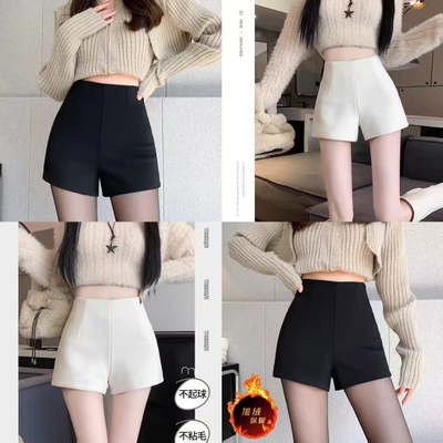 黑色下衣失踪短裤女秋冬加绒