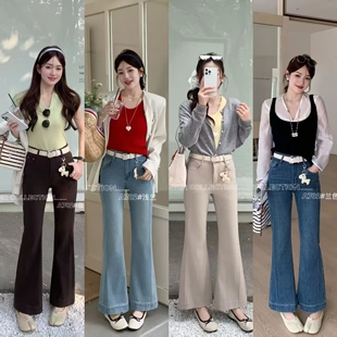 百搭不贴腿微喇裤 弹力高腰显瘦喇叭裤 A782 女2026春季 柔柔家牛仔裤