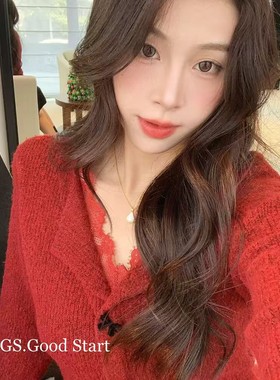 GS.GOOD START-感很显身材～秋冬气质纯欲蝴蝶结蕾丝针织小衫7760