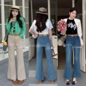 喇叭裤 柔柔家高货牛仔裤 弹力高腰显瘦百搭修身 新款 A786 女2026春季