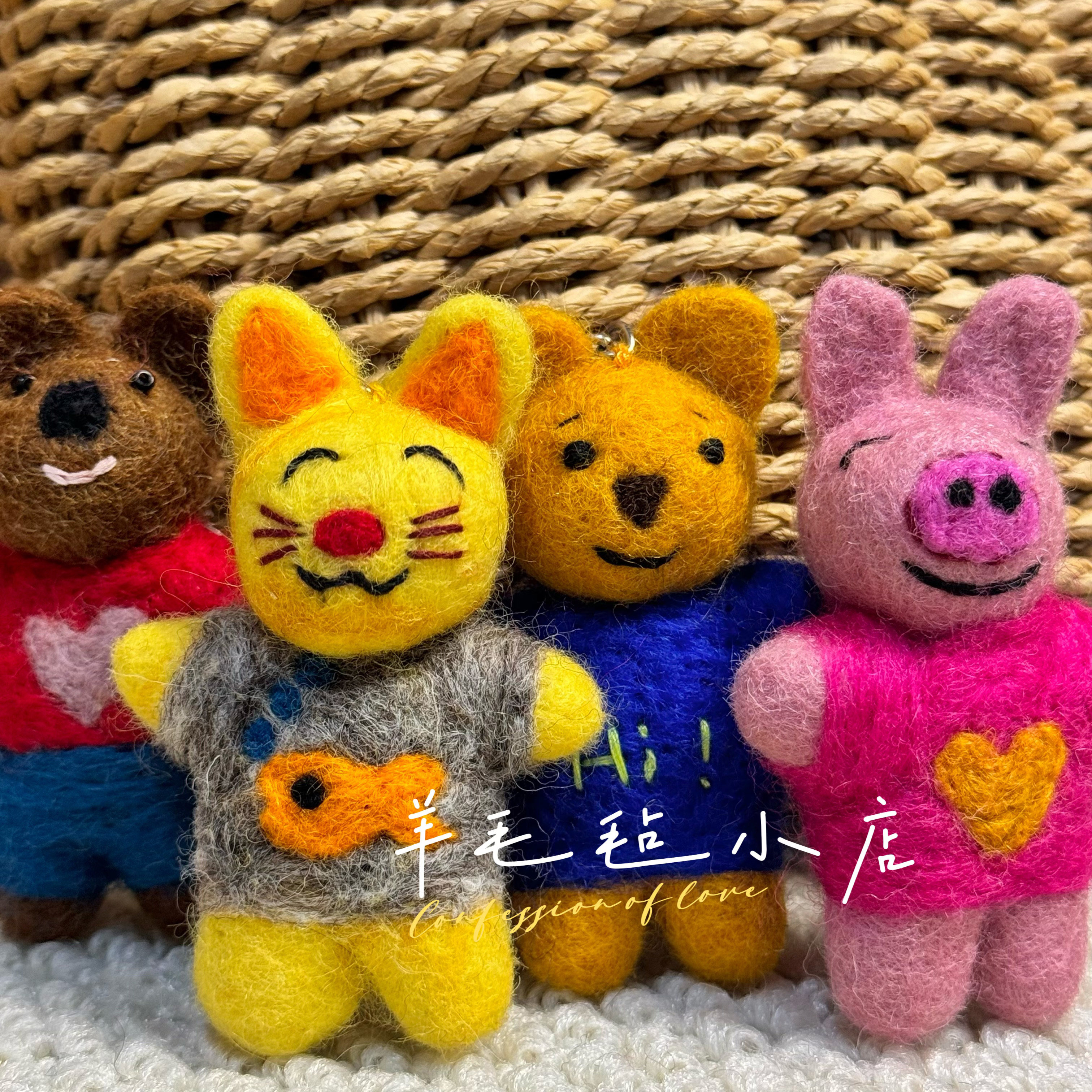 尼泊尔进口羊毛毡钥匙扣挂件新款精致纯手工制作可爱食物装饰品