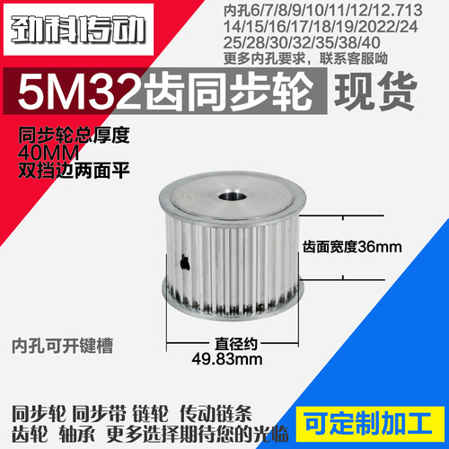 劲科铝合金同步htd5m32直径