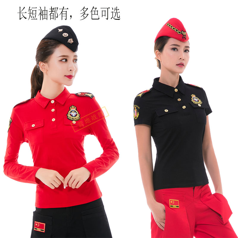 广场舞长短袖t恤翻领衫修身