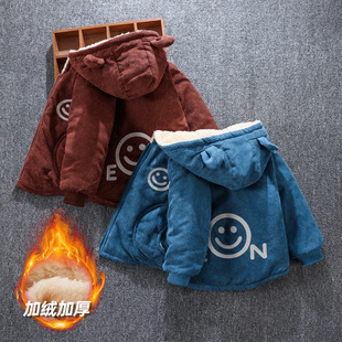 男童冬季棉袄婴儿灯芯绒加厚外套0-3岁4宝宝冬装2023新款小童棉服