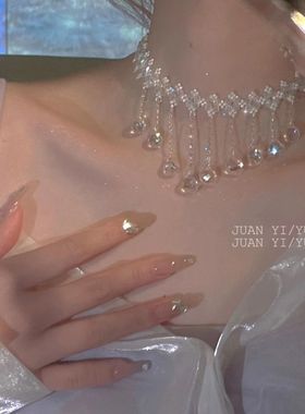 日韩超闪气质仙气水晶项链