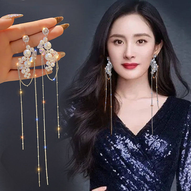 s925银针超长极细珍珠耳环女2022年秋冬新款潮简约显脸瘦耳饰气质,饰品/流行首饰/时尚饰品新,耳环,淘宝优惠券,粉丝福利购,淘宝优惠卷