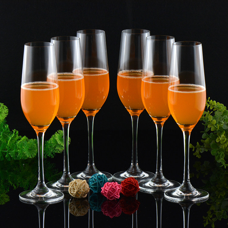 包邮高档无铅水晶高脚香槟杯 气泡葡萄酒杯甜酒杯杯塔杯红酒杯子