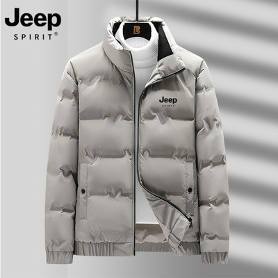 JEEP SPIRT吉普轻薄羽绒服男冬季新款白鸭绒冬装宽松保暖立领外套