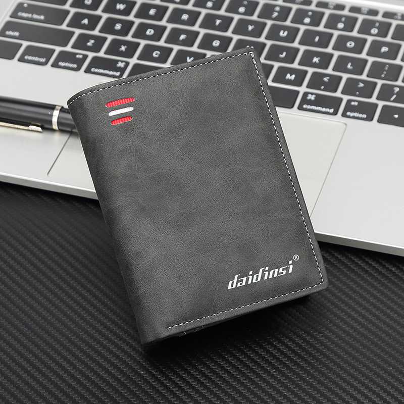 男士短款钱包多卡位拉链大容量
