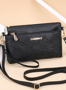 女包新款单肩包软皮手机包时尚斜挎包女简约手拿包韩版女式小方包