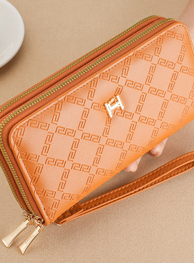 女士钱包长款双拉链手机包学生钱夹大容量手拿包软零钱包