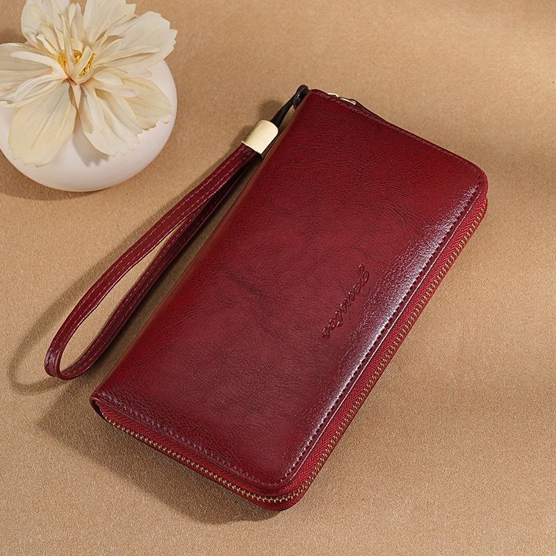 钱包女长款拉链大容量手拿包新款时尚简约休闲手机包女士卡包皮夹