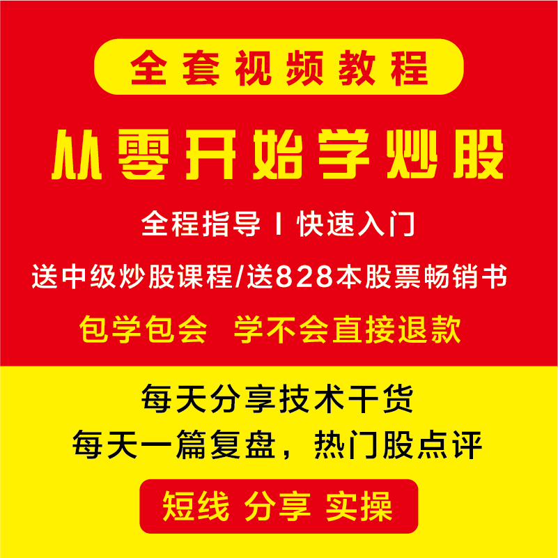 炒股视频教程初学者股票入门从零开始学炒股新手基础知识技术培训