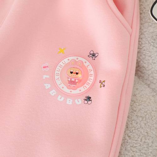 NASA女童2025新款发光卫衣裤子中小童装爆款亮灯加厚一体绒束脚裤